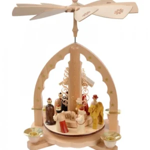 Richard Glasser, Pyramides de Noël allemandes Pyramide A 4 Bougies En Bois Pour Un Noël Traditionnel