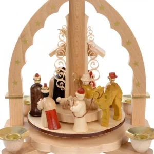 Richard Glasser, Pyramides de Noël allemandes Pyramide A 4 Bougies En Bois Pour Un Noël Traditionnel