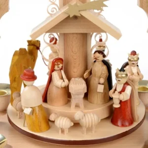 Richard Glasser, Pyramides de Noël allemandes Pyramide A 4 Bougies En Bois Pour Un Noël Traditionnel