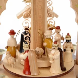 Richard Glasser, Pyramides de Noël allemandes Pyramide A 4 Bougies En Bois Pour Un Noël Traditionnel