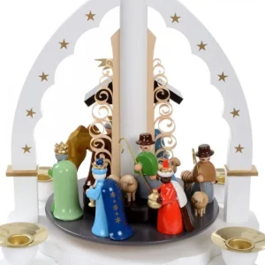 Richard Glasser, Pyramides de Noël allemandes Pyramide Allemande Avec Crèche De Noël Blanche