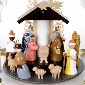 Richard Glasser, Pyramides de Noël allemandes Pyramide Allemande Avec Crèche De Noël Blanche