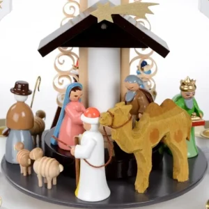 Richard Glasser, Pyramides de Noël allemandes Pyramide Allemande Avec Crèche De Noël Blanche