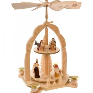 Richard Glasser, Pyramides de Noël allemandes Pyramide Avec Scene De Crèche De Noël Complete