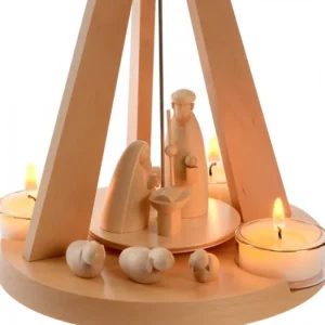 Schalling, crèche moderne Pyramide De Noël Bois Au Design Moderne