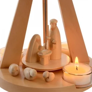 Schalling, crèche moderne Pyramide De Noël Bois Au Design Moderne