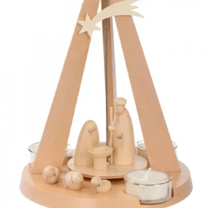 Schalling, crèche moderne Pyramide De Noël Bois Au Design Moderne