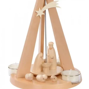 Schalling, crèche moderne Pyramide De Noël Bois Au Design Moderne