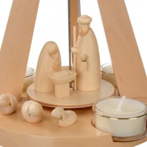 Schalling, crèche moderne Pyramide De Noël Bois Au Design Moderne