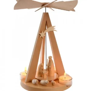 Schalling, crèche moderne Pyramide De Noël Bois Au Design Moderne