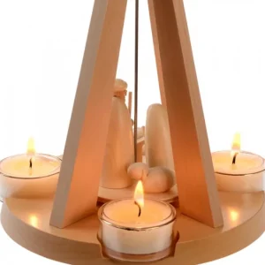 Schalling, crèche moderne Pyramide De Noël Bois Au Design Moderne