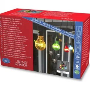 Konstsmide, guirlandes lumineuses de Noël Rallonge 10 M Pour Guirlande Lumineuse De Terrasse, 10 Ampoules Multicolores