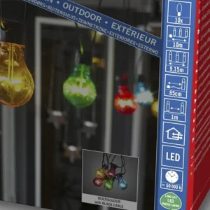 Konstsmide, guirlandes lumineuses de Noël Rallonge 10 M Pour Guirlande Lumineuse De Terrasse, 10 Ampoules Multicolores