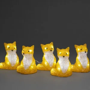 Konstsmide, guirlandes lumineuses de Noël Renards Lumineux Acryliques Led Assis, Lot De 5, 12 Cm