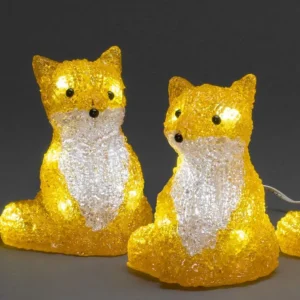 Konstsmide, guirlandes lumineuses de Noël Renards Lumineux Acryliques Led Assis, Lot De 5, 12 Cm