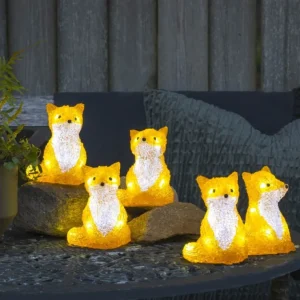 Konstsmide, guirlandes lumineuses de Noël Renards Lumineux Acryliques Led Assis, Lot De 5, 12 Cm