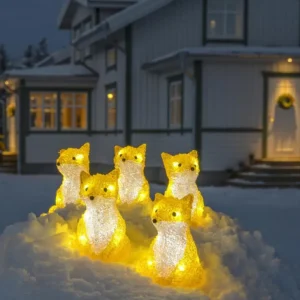 Konstsmide, guirlandes lumineuses de Noël Renards Lumineux Acryliques Led Assis, Lot De 5, 12 Cm