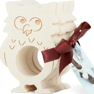 Waldfabrik, photophore en bois et étoile sapin de Noël Rond De Serviette Bois Naturel Chouette