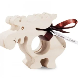 Waldfabrik, photophore en bois et étoile sapin de Noël Rond De Serviette Bois Naturel Elan