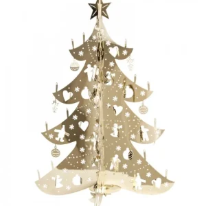 Pluto Produkter, déco de Noël Scandinave Sapin De Noël Design, Metal Dore, 19 Cm