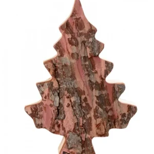Waldfabrik, photophore en bois et étoile sapin de Noël Sapin En Bois Déco En Ecorce 20 Cm