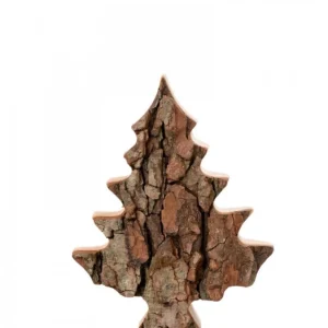 Waldfabrik, photophore en bois et étoile sapin de Noël Sapin En Bois Déco En Ecorce 12 Cm