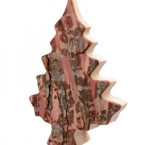 Waldfabrik, photophore en bois et étoile sapin de Noël Sapin En Bois Déco En Ecorce 20 Cm