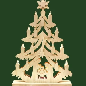 Ratags, décos de Noël lumineuses en bois Sapin Lumineux Led En Bois Avec Crèche De Noël