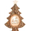 Waldfabrik, photophore en bois et étoile sapin de Noël Sapin Noël En Bois Avec Elan Cisele, 18 Cm