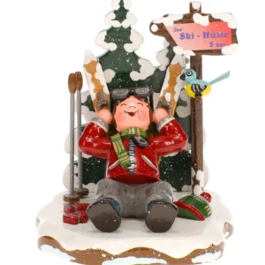 Hubrig, figurines pour enfant Skieur Au Repos - Village De Noël Miniature