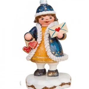 Hubrig, figurines pour enfant Village De Noël Miniature, Figurine Ange Lettre Avec Coeur