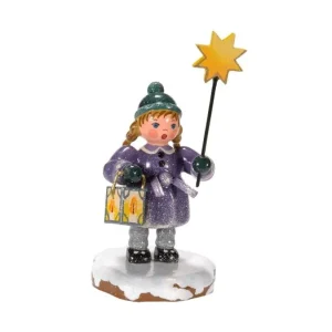 Hubrig, figurines pour enfant Village De Noël Miniature, Fillette Avec Etoile
