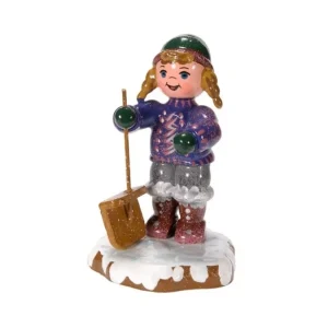 Hubrig, figurines pour enfant Village De Noël Miniature, Fillette Et Pelle À Neige