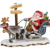Hubrig, figurines pour enfant Village De Noël Miniature, Père Noël Sur Traineau Et Rennes