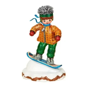 Hubrig, figurines pour enfant Village De Noël Miniature, Snowboarder