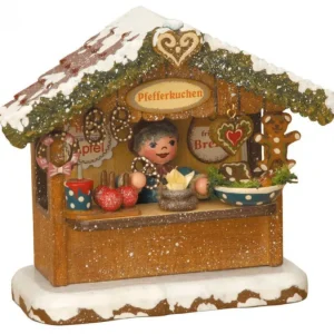 Hubrig, figurines pour enfant Village Noël Miniature, Chalet Marche De Noël Vendeur De Gateaux